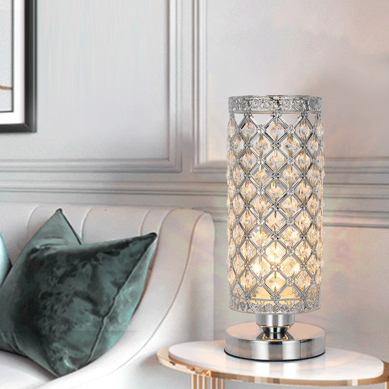 Modern LED Crystal Table Lamp Silver Indoor Decorative Lamp For Bedroom Bedside Living Room Bar Dining Table Atmosphere Lamp