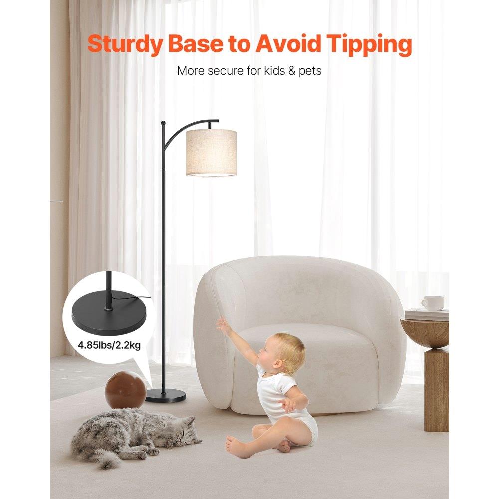 Dimmable Floor Lamp with Remote Control Adjustable Color Temperature for Living Room Lighting