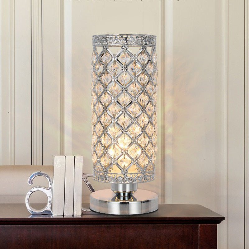 Modern LED Crystal Table Lamp Silver Indoor Decorative Lamp For Bedroom Bedside Living Room Bar Dining Table Atmosphere Lamp