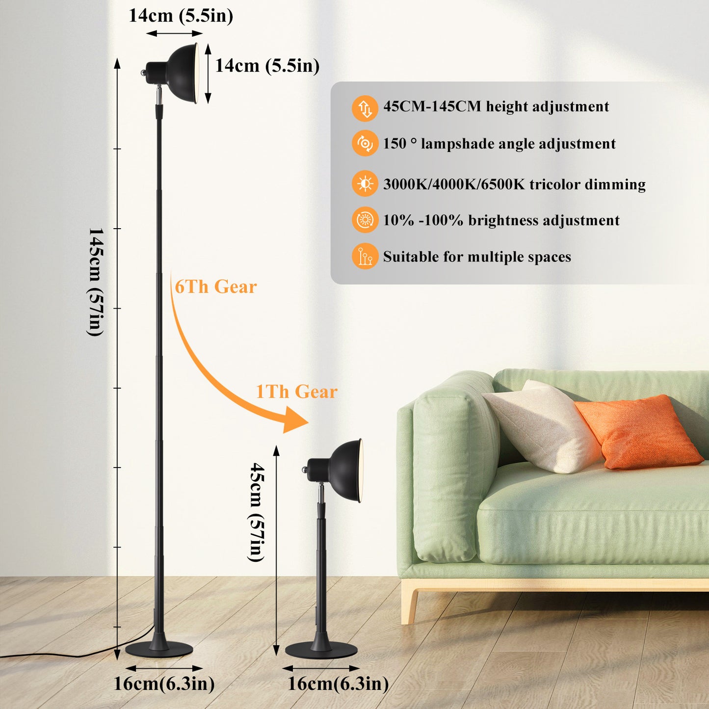 Nordic Led Floor Lamps USB EU US Plug Height And Brightness Adjust Desk Lights Bedroom Beside Corner The Sofa Study Indoor Decor