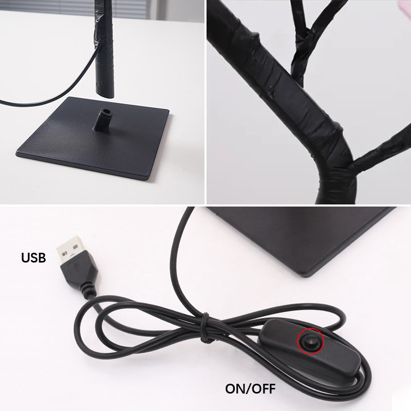 LED Rose Tree Lights 24LEDs USB Operated Table Lamp Atmosphere Lighting for Wedding Party Gift Birthday Festival Lover Home Deco
