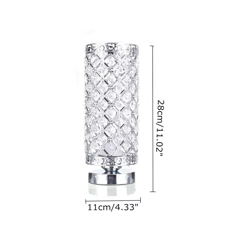 Modern LED Crystal Table Lamp Silver Indoor Decorative Lamp For Bedroom Bedside Living Room Bar Dining Table Atmosphere Lamp